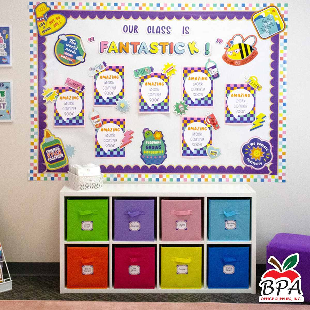 Carson Dellosa •  Borde "We Stick Together - Checkered Rainbow"